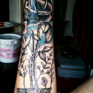 #rose #flowes #dark #mandala #forest #ink #tattoo #blue #Black