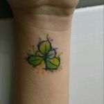 #clover #clovertattoo #green #yellow #blue #tattoo #ink