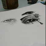 #eye #ai #captain #blackandgrey #Doodles #sketch #tears #blackpencilcrayon