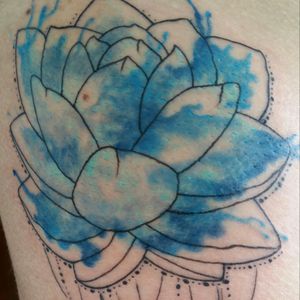 #lotusflower #lotustattoo #blue #lightblue #ornamental #watercolortattoo #watercolor #closeup #ribs #ribtattoo