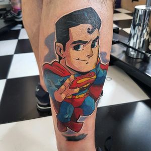 Superman tattooed by phoenix #superman #tattoo #dc #newschool #manofsteel #superhero
