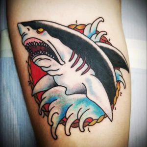 Done by Andrew @ Nectar - Fine Tattooing & Art Collective in Lethbridge Alberta #oldschool #shark