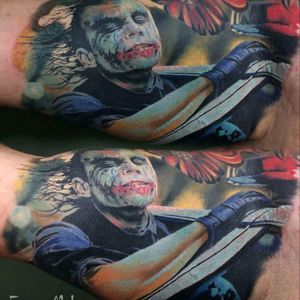 Done by Eugen Mahu - Resident Artist#tat #tattoo #tattooart #tattooartist #realistic #realistictattoo #color #colortattoo #jokertattoo #beautifultattoo #ink #inked #inkedup #inklife #art
