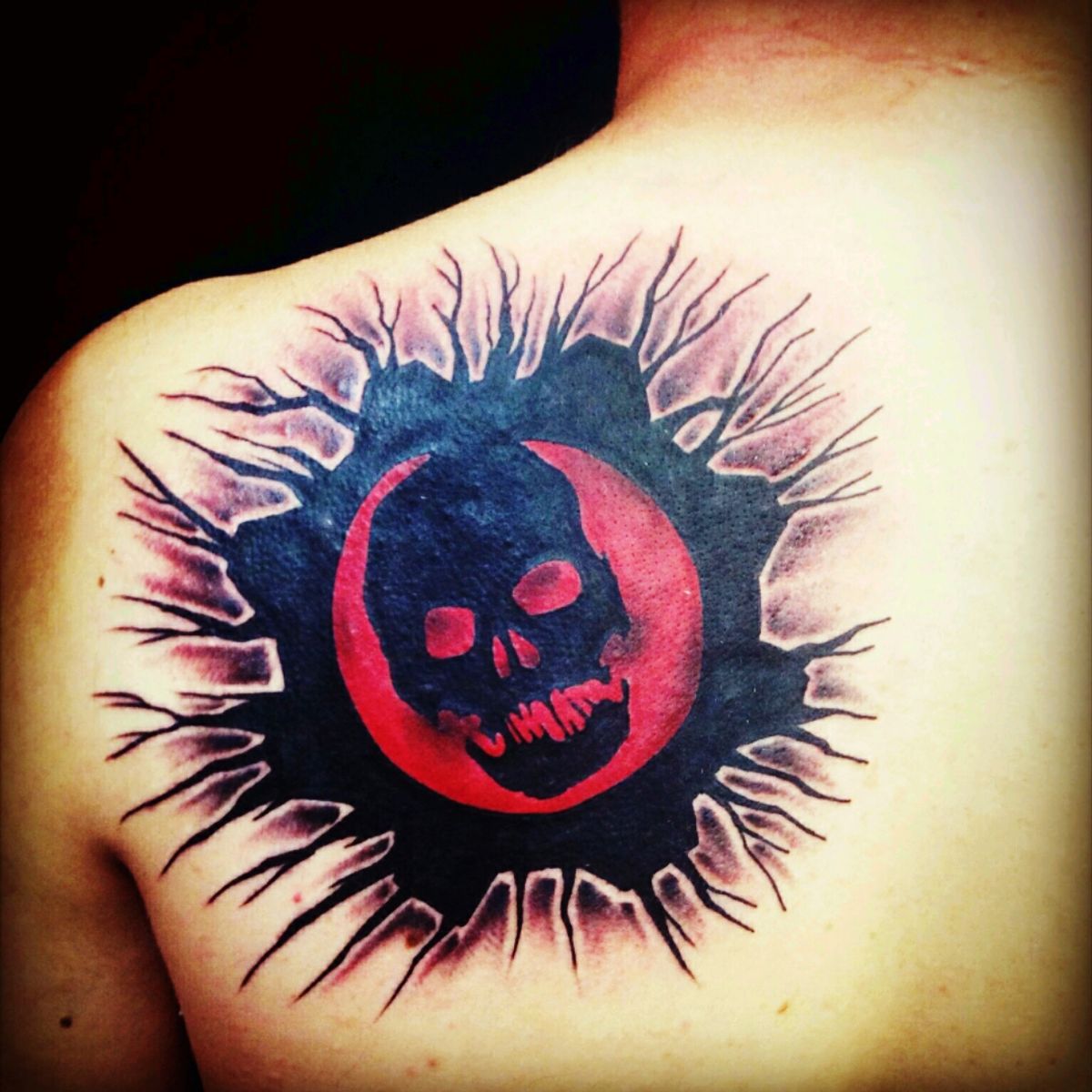 Tattoo uploaded by Shelby Basham • My husband's Gears of War tattoo