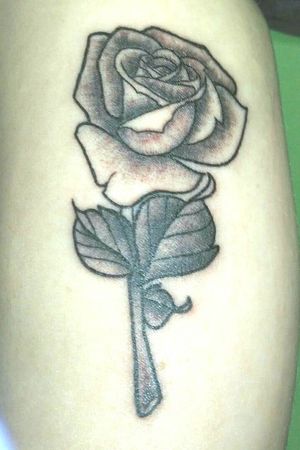 Rosa en blanco y negro (queria hacerla rollo tradi por eso las hojas son tan redonditas)