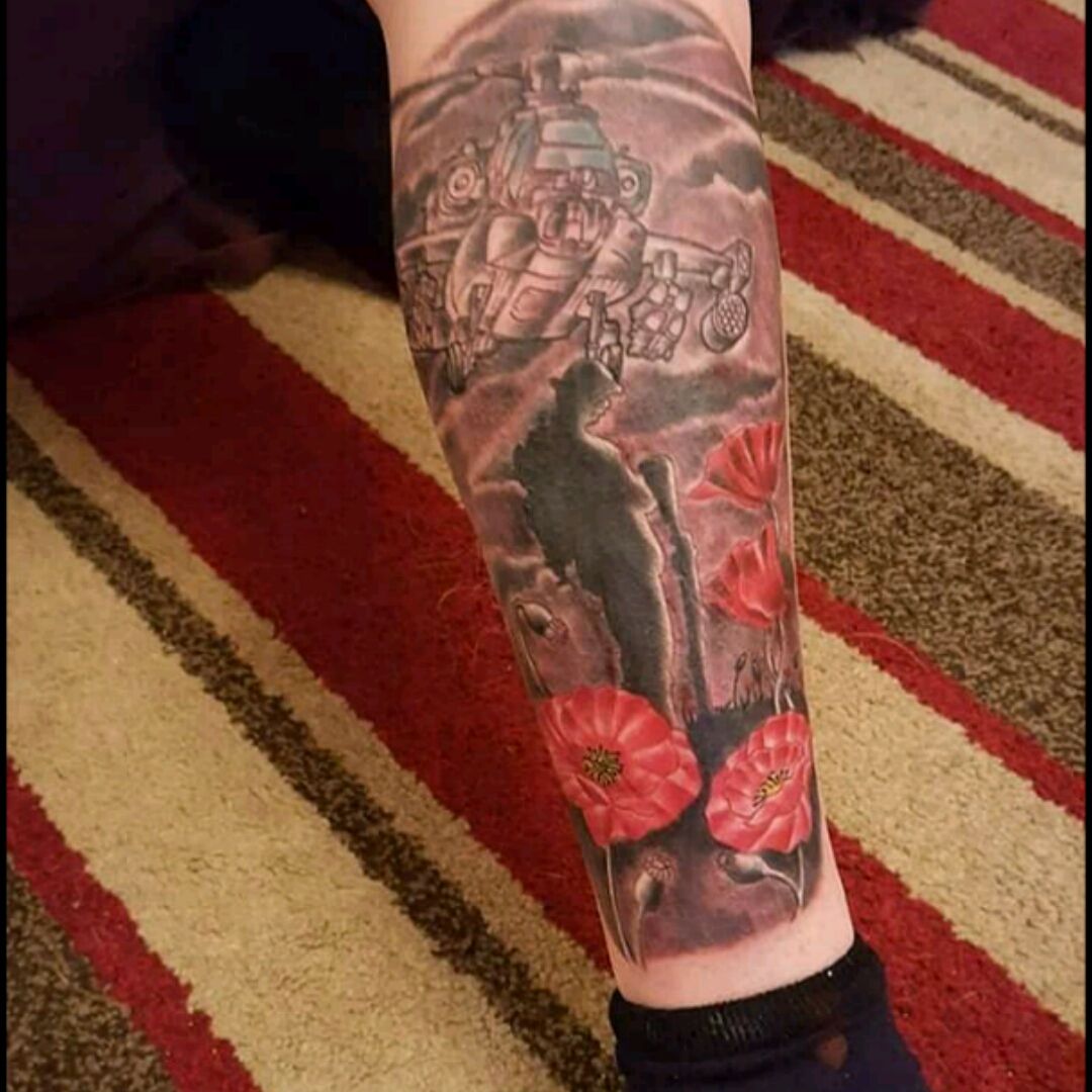 Fallen Soldier Airborne Tattoo  Veteran Ink