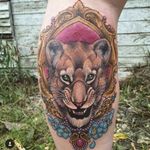 Done by Georgina Liliane out of Scythe & Spade Tattoo in Calgary #yyctattoo #lionesstattoo 