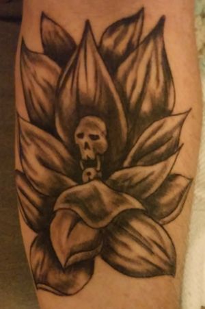 Skull Flower Tattoo on my forearm 