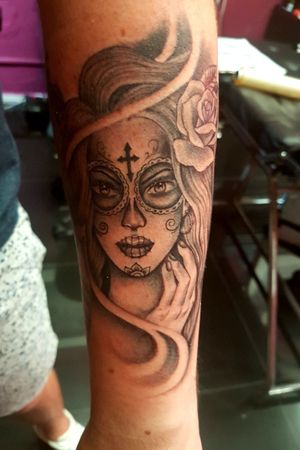 My La Catrina forearm tattoo #dayofthedeadtattoo #dayofthedeadgirl #dayofthedead #lacatrina #mexico #cancun 