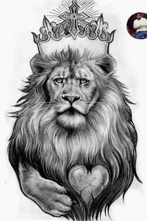 Its a lion but i want the lion to have dreads and on the heart, i want a little banner about my grandpa or on the crown