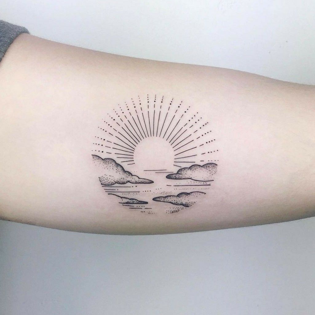 So cute Small ocean and sun tattoo  Sun tattoos Ocean tattoos Sun  tattoo