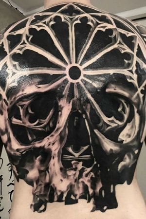 #skulltattoo #skull #blackandgrey #ink #backpeice #tattooideas #design 