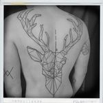 #deer #deerskull #deertattoo #geometrictattoo #geometry #geometric #lineworktattoo #lines #linework #backpiecetattoo 