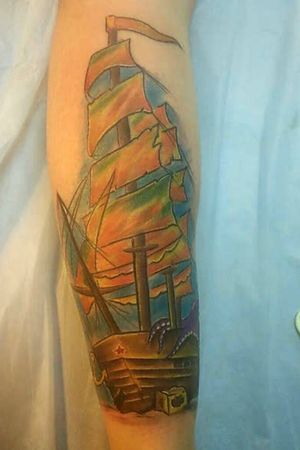 Master: Vitaliy Climin https://www.instagram.com/vitaliyklimin#shiptattoo  #ship #tattoo #saintpetersburg