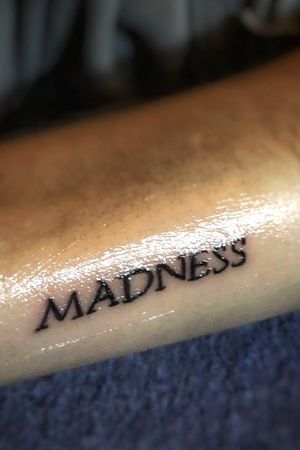 "There is no great genius without some touch of madness" #madness #madnesstattoo #lettering #mad #ink #armtattoo #tattoo #killerink #pantheraink #pantheraxxx #girltattoo #crazy #forearmtattoo #torptattoo by: @tora7x