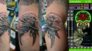 Something for gamers out there! Super Metroid #metroid #Gaming #gamer #gamertattoos #games #blackandgrey 