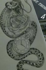 3ème etape ;) #serpent #languedevipere #rose #montre #gousset #tattoo #passiondudessin #passionnée #projetencours #desetoilespleinlesyeux #ink #nofilters #marseille