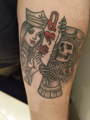 Tattoo uploaded by Ivan Vodopija • King & Queen of Hearts Couple Tattoo  #kingandqueentattoo #coupletattoo #matchingtattoos #hearts • Tattoodo