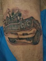 #chicano #chicanostyle #lowrider #realism #realismo #tattooart #impala #car #blackandgreytattoo  