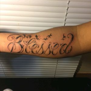 Jonathan's BLESSED tattoo by ANGELBOY TATTOOS