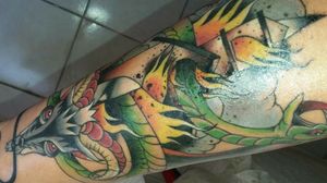 My favorite on my skin 4eva #Goat #snake #Tattoodo  #tattooart  #arm
