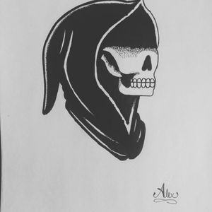 #blackwork #byAlexxorcista378 #skull #reaper #chileantattoo