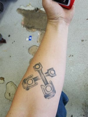 Piston forearm tattoo