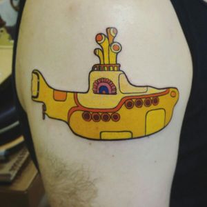 We all love his #yellowsubmarine #yellowsubmarine #yellowsubmarine, which he got to celebrate a #cherishedmemory shared with his Dad and brother.  #beatlestattoo #strancitattooandpiercing #clevelandtattooers