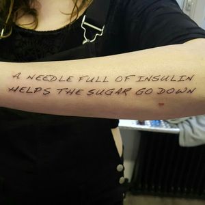 My first Diabetes Tattoo. #diabetes #diabetic #sugar #lettering #9mm 