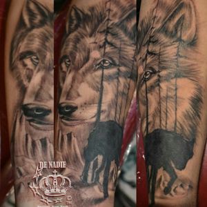 Wolf tattoo INFIERNO DE NADIE Queens NY