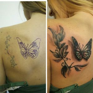 Cover up#mrsmrpain #CoverUpTattoos #coveruptattoo #coverup #realistic #realistictattoos #baterfly 