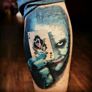 Healed Joker from Batman Dark Knight #darkknight #batmanjoker #Joker #jokertattoo #heathledgerjoker #movietattoos #color #colortattoo #healed #healedtattoo 