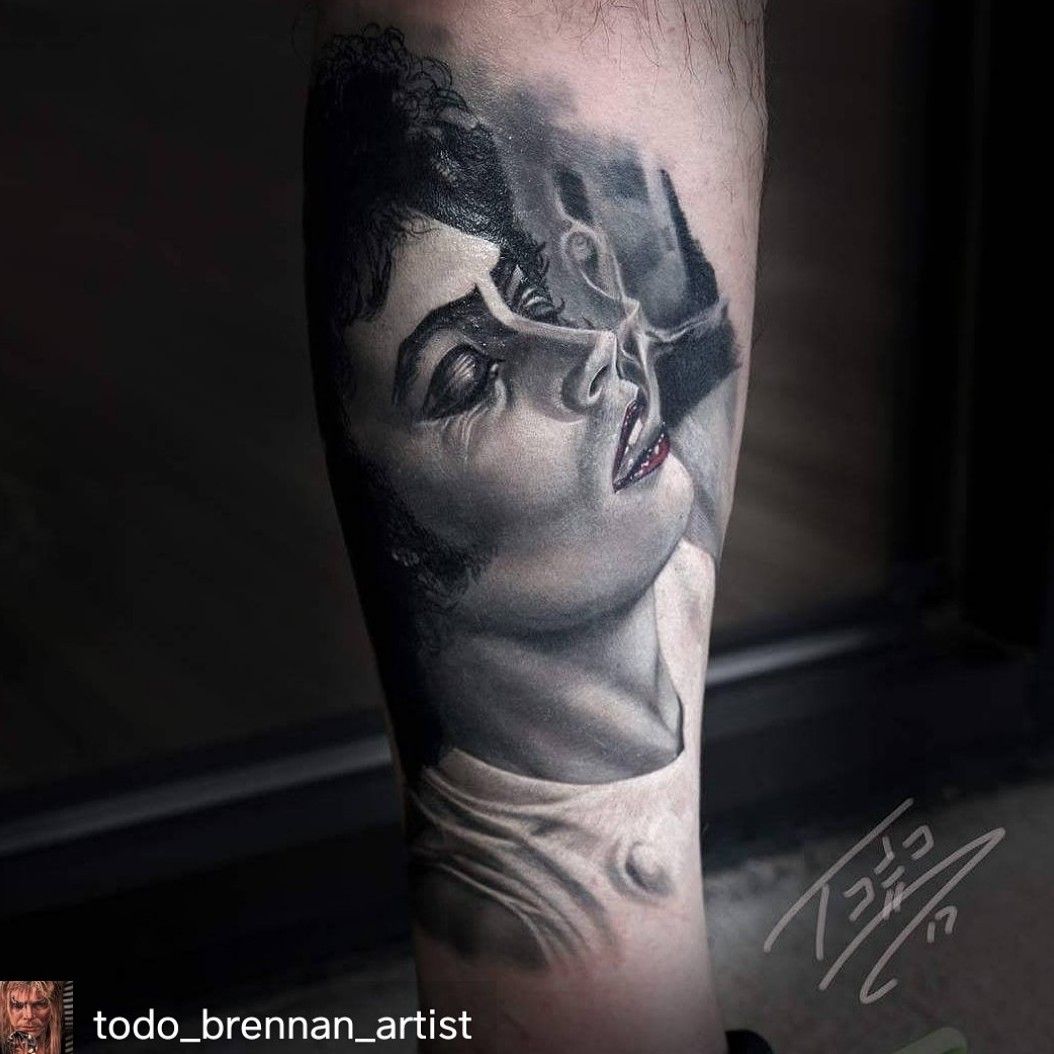 Drop ur fave line   Image description Tattoo on pale skin depicting a  kewpie version of FrankNFurter from Rocky Horror Picture Show  Instagram