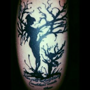 My first tattoo few years ago.  ☺Men are what their mothers made them!#ink #blackink #blacktattoo #blacktattooart #mother #singlemother #powerful #trees