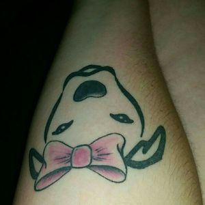 One of my tattoos. It is a Pitbull puppy for my dog pixie 