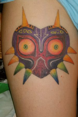 Legend of Zelda Majoras Mask thigh tattoo