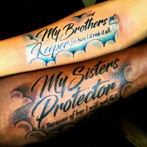 Sister and brother tattoo