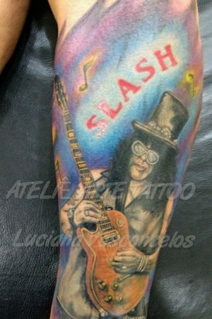 Slash Rock Tattoo Guitar