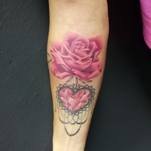 Added on to this sweet #heartgem. The Heart is healed, the #rosetattoo is new. Thanks for looking. 