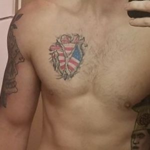 My only realist style tattoo. I know my actual is more centered, but I didn't want my chest curvature to make it look weird. 'Murica #realism  #america  #heart #