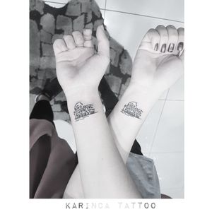 Best friends: "The memory of Colosseum" 🇮🇹 Instagram: @karincatattoo #italy #rome #memory #colosseum #arm #tattoo #friend #bestfriend #bff #tattoos #ink #tattooed #tattooaartists #tatted #studio #istanbul #turkey #dövme #dövmeci #small #minimal #tiny #girls