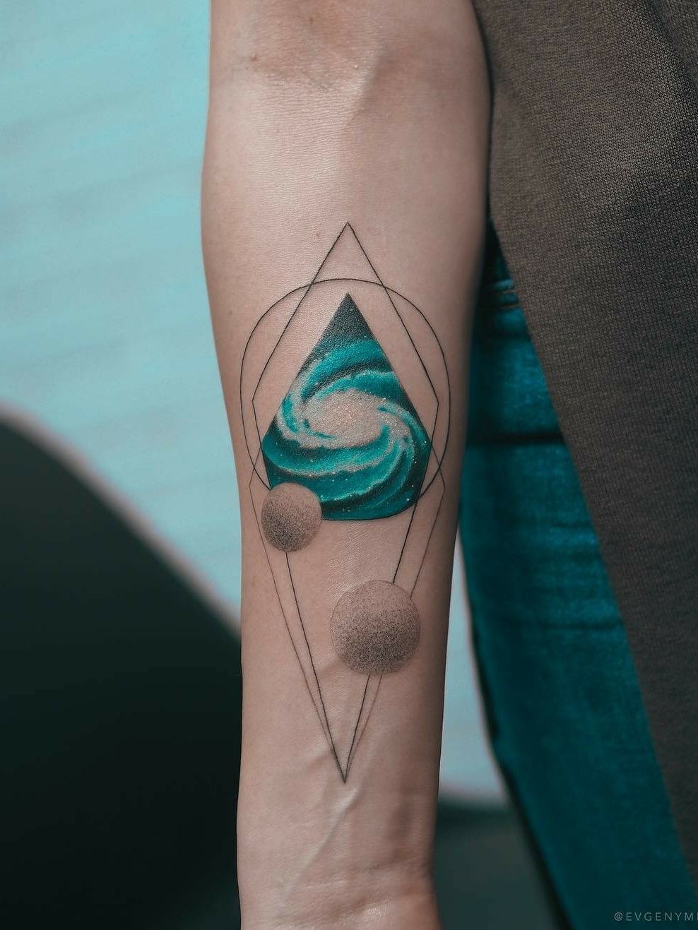 waves  cosmos tattoo in a square  Geometric tattoo Cosmic tattoo Tattoos