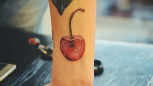 cherry 🍒 #tattoo #tattoos #tattooidea #tattooed #tattooer #cherry #cherrytattoo #cherryart #tattoorealism #sochi #tattoosochi #arttist #tattooartist