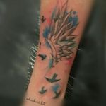 Watercolor#tattooe#ink#feathers#bodyarts