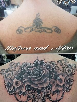 Cover up for Tracey. Turning an old piece into something more meaningful. Tracey came to us wanting something which symbolised her family. Using flowers which represented her children's birth months we came up with this custom cover up. Thinking of a new piece or something to hide an old tattoo, contact us at the studio. Tel: 0203 8374908Email: info@ncproductions.co.uk #Tattoo #Coverup #coveruptattoo #Tattooed #instatattoo #TattooArtist #PiercingStudio #Morden #London #inkedgirl #inklife #tattoodesign #customtattoo #tatuagem #tattooedgirls #tats #Blackandgrey #tattooing #MordenTubeStation #Mordenhallpark