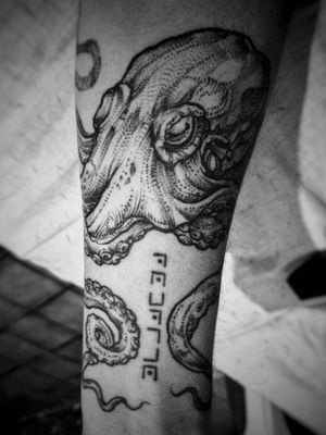 One of my favorite tattoos, an octopus covering a big part of my forearm.