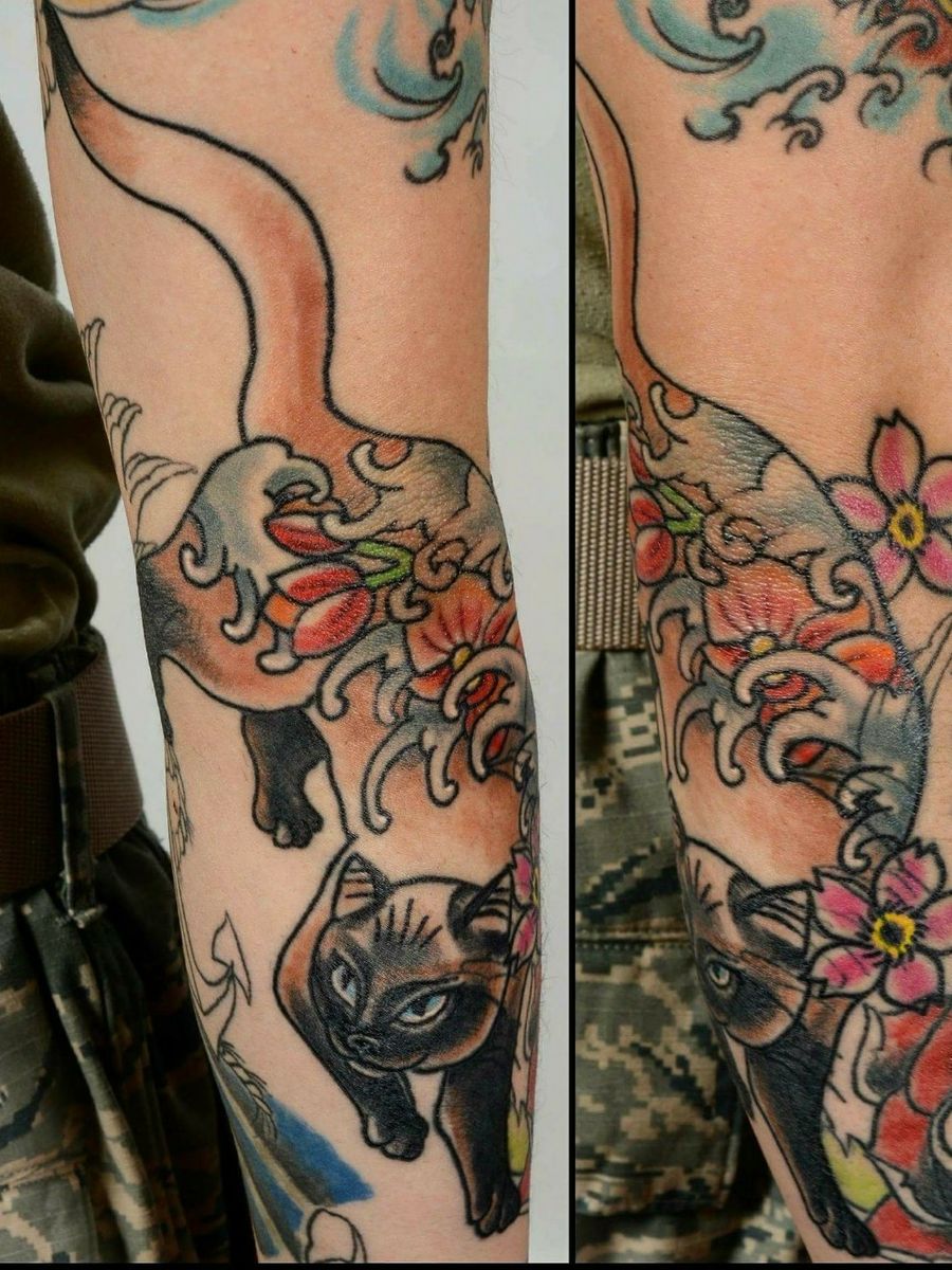 Tattoo Uploaded By Shawn White Siamese Monmon Cat Tattoodo