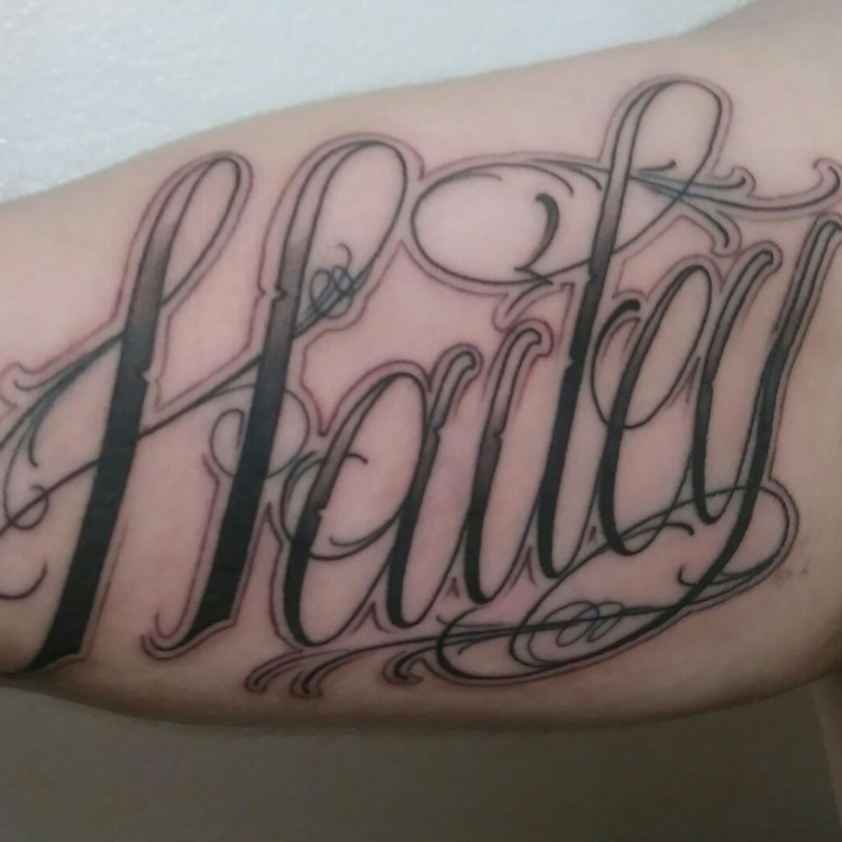Tattoo uploaded by Chacho Pantoja • Hailey #mylove #script #allengregg ...