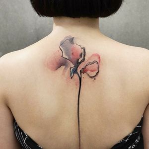 By #chenjie.newtattoo #watercolor #flower #floral #chinesetattoo 