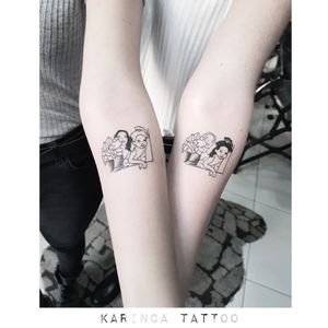 Twin Sisters 👭Instagram: @karincatattoo #twin #sisters #tattoo #tattoos #tattoodesign #tattooartist #tattooer #tattoostudio #tattoolove #tattooart #istanbul #turkey #dövme #dövmeci #design #girl #idea #sistertattoo #armtattoo #linetattoo